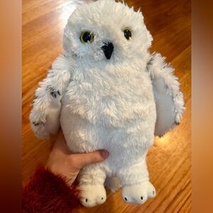 Harry Potter Hedwig Plush White Owl Toy with Yellow Eyes